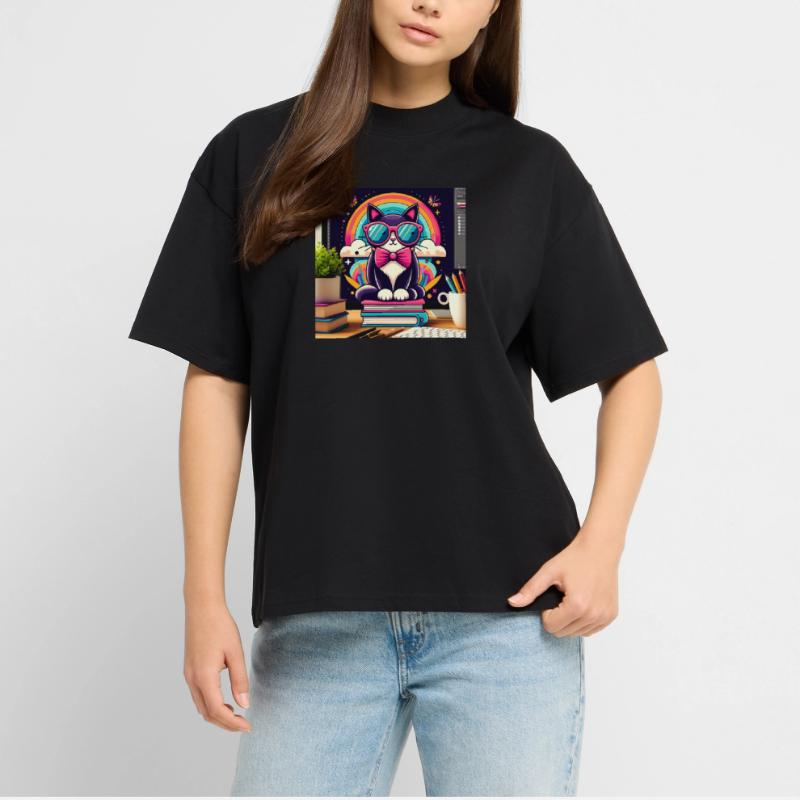 Studious cat with glasses Stanley/Stella Oversized Unisex Organic T-shirt Blaster 2.0