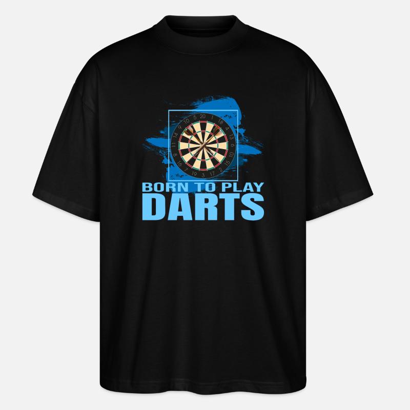 Born to play Darts - Stanley/Stella Oversized Unisex Bio T-Shirt Blaster 2.0 - Schwarz