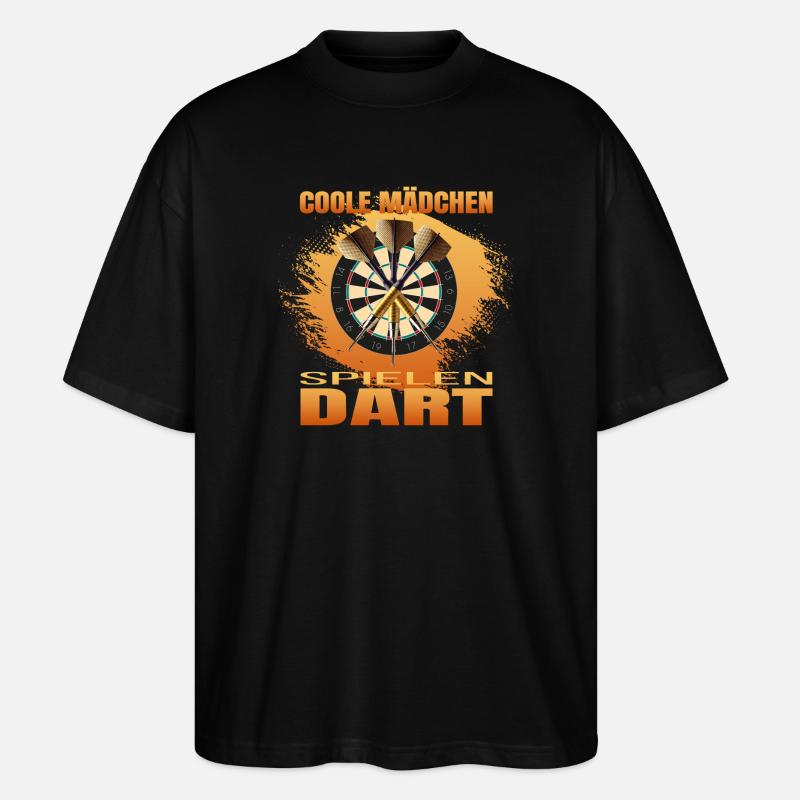 Coole Mädchen spielen Dart - Stanley/Stella Oversized Unisex Bio T-Shirt Blaster 2.0 - Schwarz