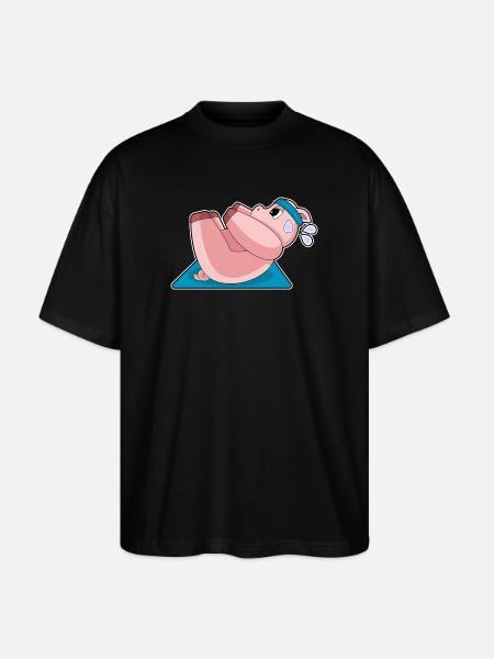 Pig Abdominal Workout Bodybuilding - Stanley/Stella Oversized Unisex Organic T-shirt Blaster 2.0 - black