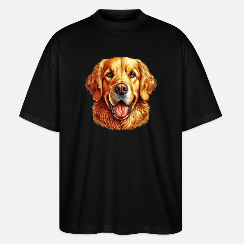 Chien Golden Retriever Labrador - T-shirt bio Blaster 2.0 coupe oversize Stanley/Stella Unisexe - noir