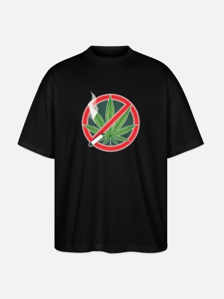 Cannabis Prohibition Sign Anti Stoner - Stanley/Stella Oversized Unisex Organic T-shirt Blaster 2.0 - black