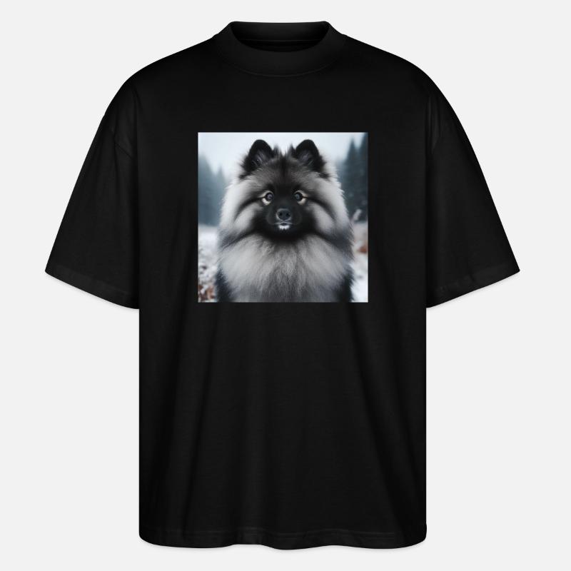 Wunderschöner Wolfspitz - Stanley/Stella Oversized Unisex Bio T-Shirt Blaster 2.0 - Schwarz
