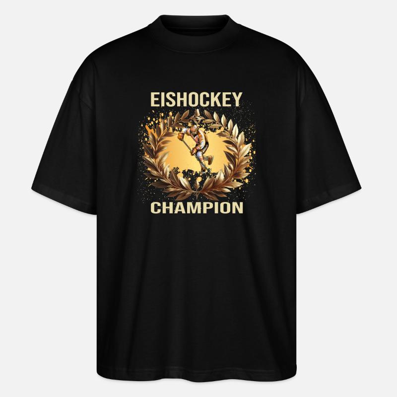 Eishockey Champion - Stanley/Stella Oversized Unisex Bio T-Shirt Blaster 2.0 - Schwarz