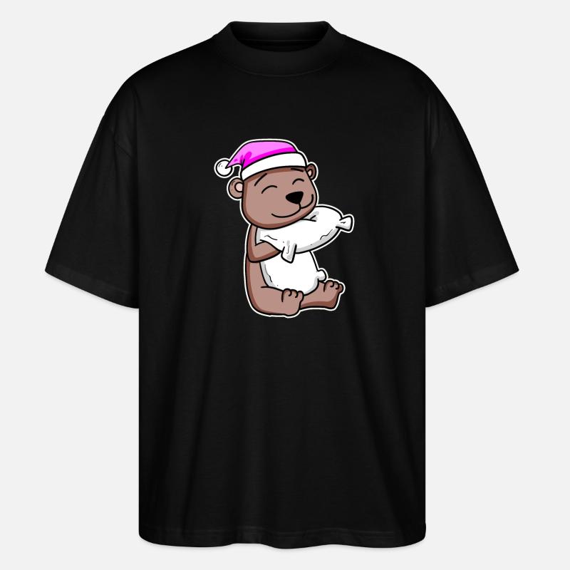 Bär Müde Ausschlafen - Stanley/Stella Oversized Unisex Bio T-Shirt Blaster 2.0 - Schwarz