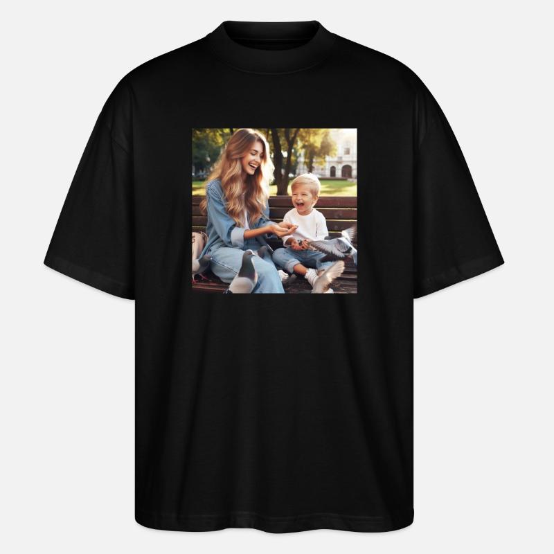 Mutter und Sohn - Stanley/Stella Oversized Unisex Bio T-Shirt Blaster 2.0 - Schwarz