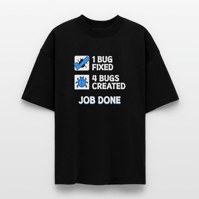 Correction de bugs Bugs de développeur Déclaration de code Informatique T-shirt bio Blaster 2.0 coupe oversize Stanley/Stella Unisexe