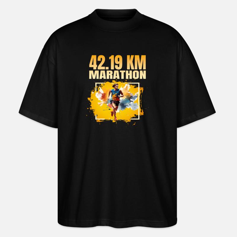 42 19 KM Marathon - Stanley/Stella Oversized Unisex Bio T-Shirt Blaster 2.0 - Schwarz