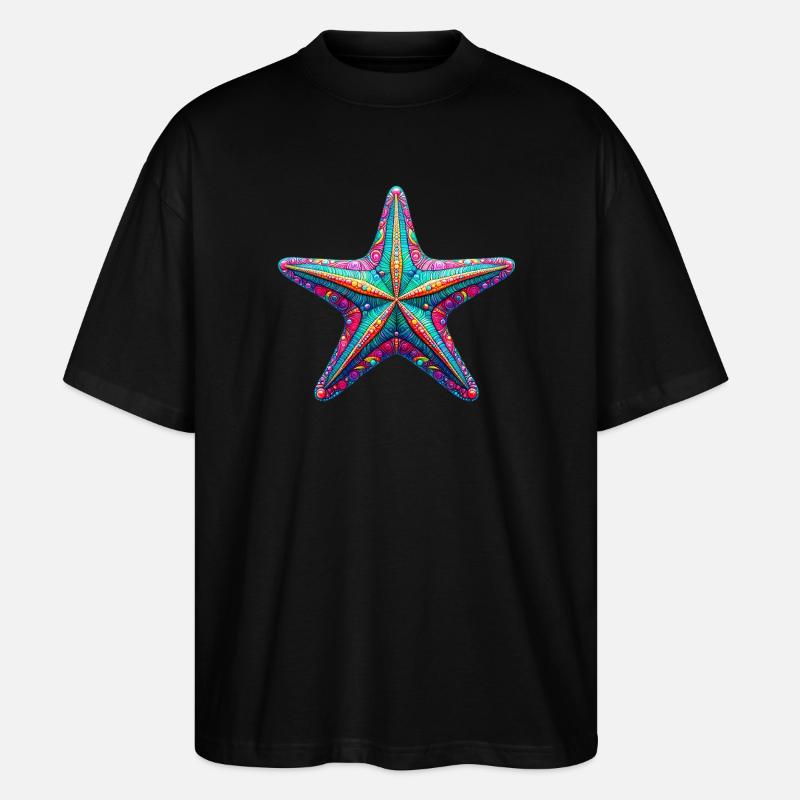 Seestern - Stanley/Stella Oversized Unisex Bio T-Shirt Blaster 2.0 - Schwarz