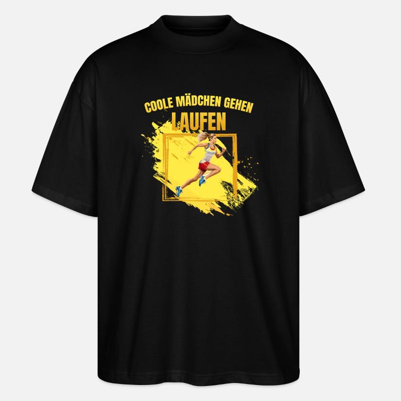 Coole Mädchen gehen Laufen - Stanley/Stella Oversized Unisex Bio T-Shirt Blaster 2.0 - Schwarz