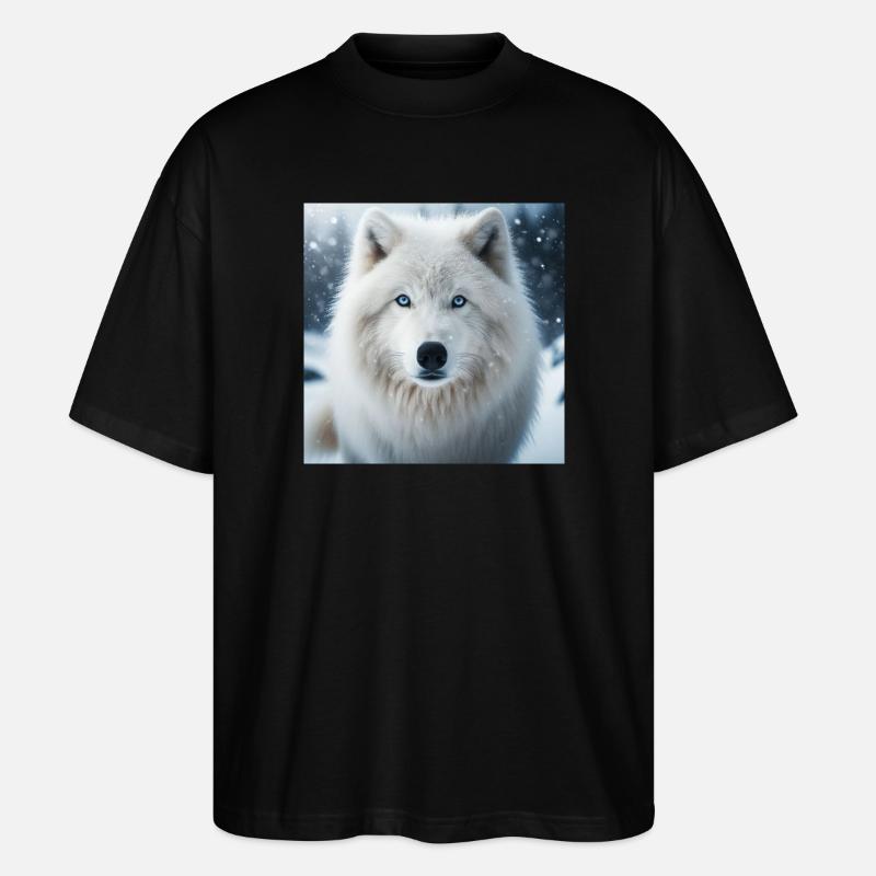 Arktischer Wolf - Stanley/Stella Oversized Unisex Bio T-Shirt Blaster 2.0 - Schwarz