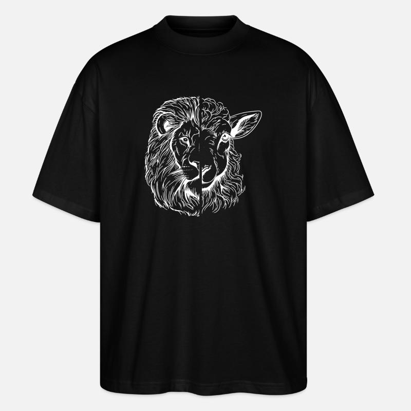 Löwe und Lamm - Stanley/Stella Oversized Unisex Bio T-Shirt Blaster 2.0 - Schwarz