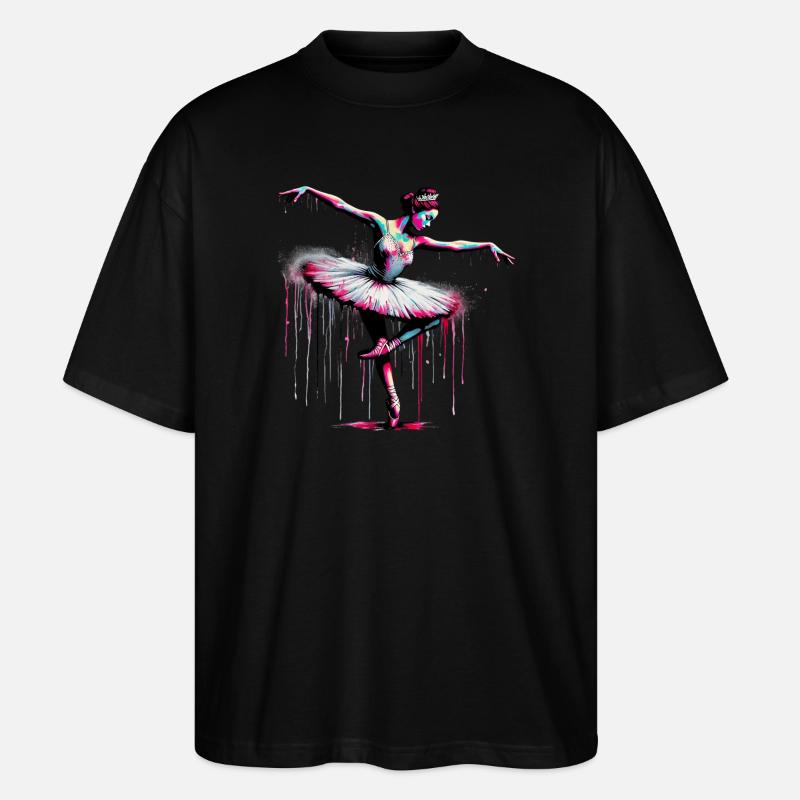 Balletttänzerin mit Tutu - Stanley/Stella Oversized Unisex Bio T-Shirt Blaster 2.0 - Schwarz