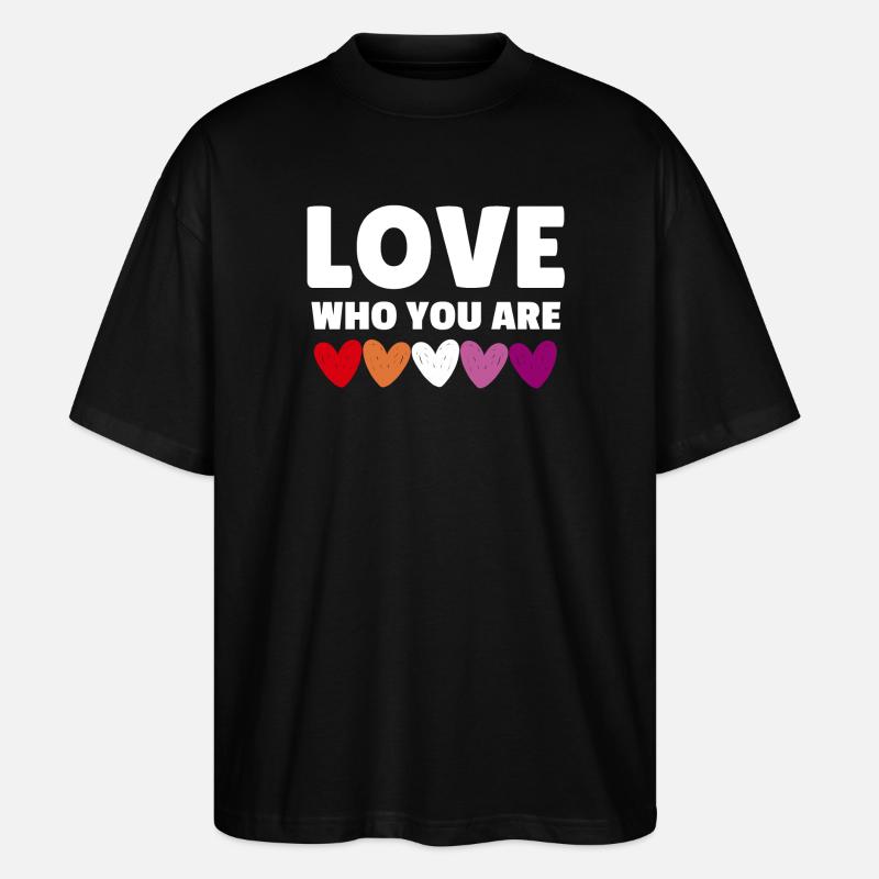 Lesbienne. Aimez qui vous êtes - T-shirt bio Blaster 2.0 coupe oversize Stanley/Stella Unisexe - noir