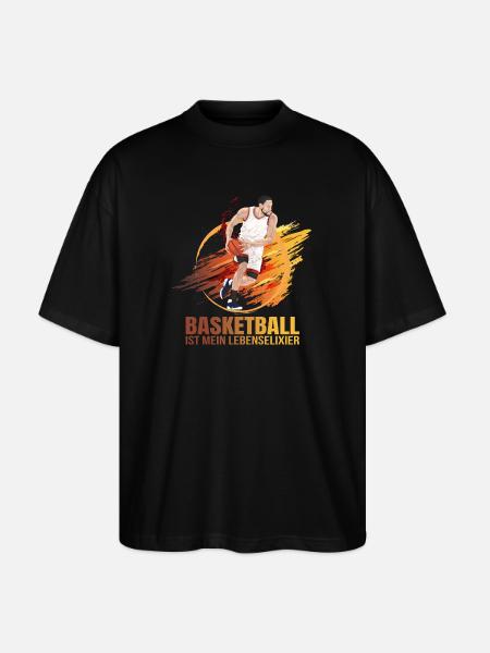 Basketball ist mein Lebenselixier - Stanley/Stella Oversized Unisex Bio T-Shirt Blaster 2.0 - Schwarz