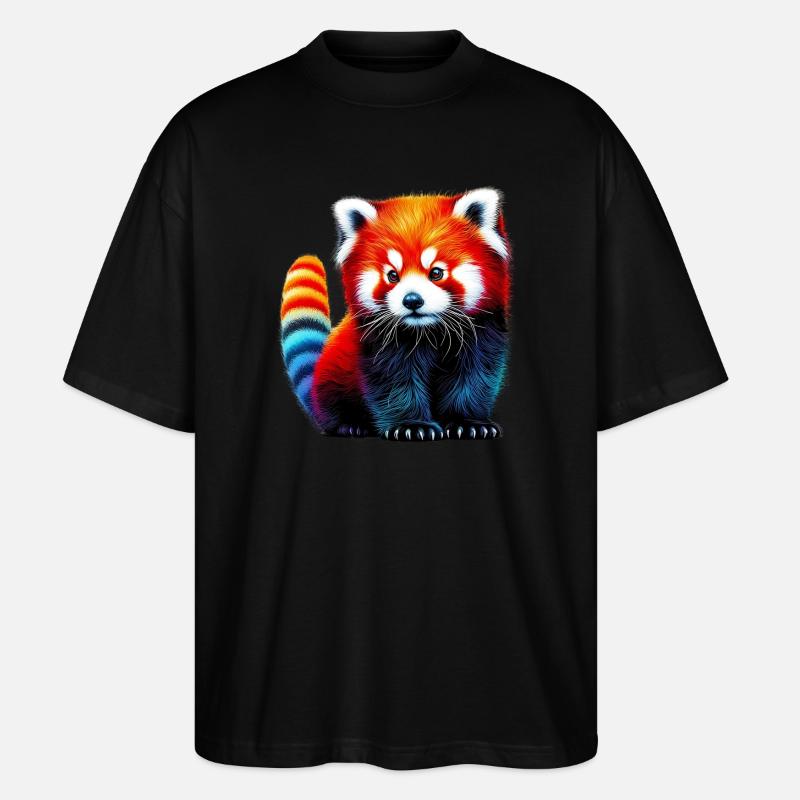 Red panda - Stanley/Stella Oversized Unisex Organic T-shirt Blaster 2.0 - black