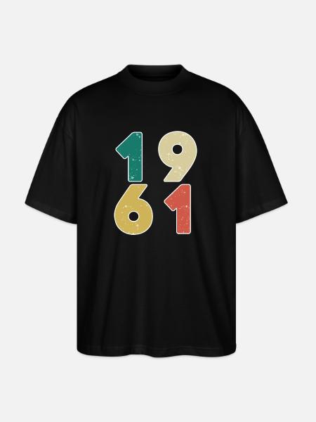1961 - Född 1961 - Byggår 1961 - Ekologisk Oversized T-shirt Unisex Stanley/Stella Blaster 2.0 - svart