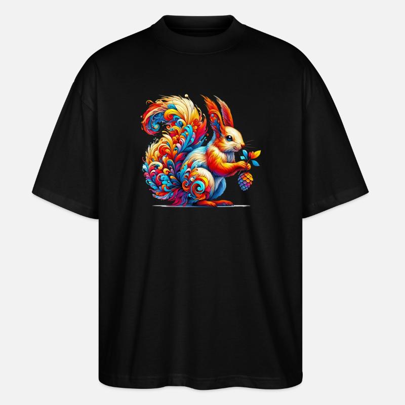 Eichhörnchen - Stanley/Stella Oversized Unisex Bio T-Shirt Blaster 2.0 - Schwarz