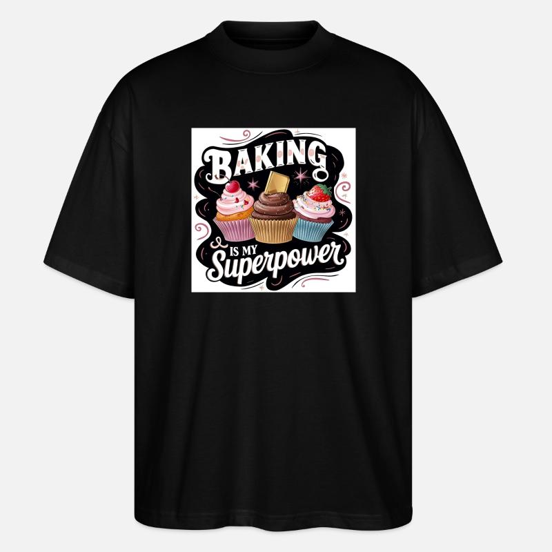 Bäcker-Superpower-Design - Stanley/Stella Oversized Unisex Bio T-Shirt Blaster 2.0 - Schwarz