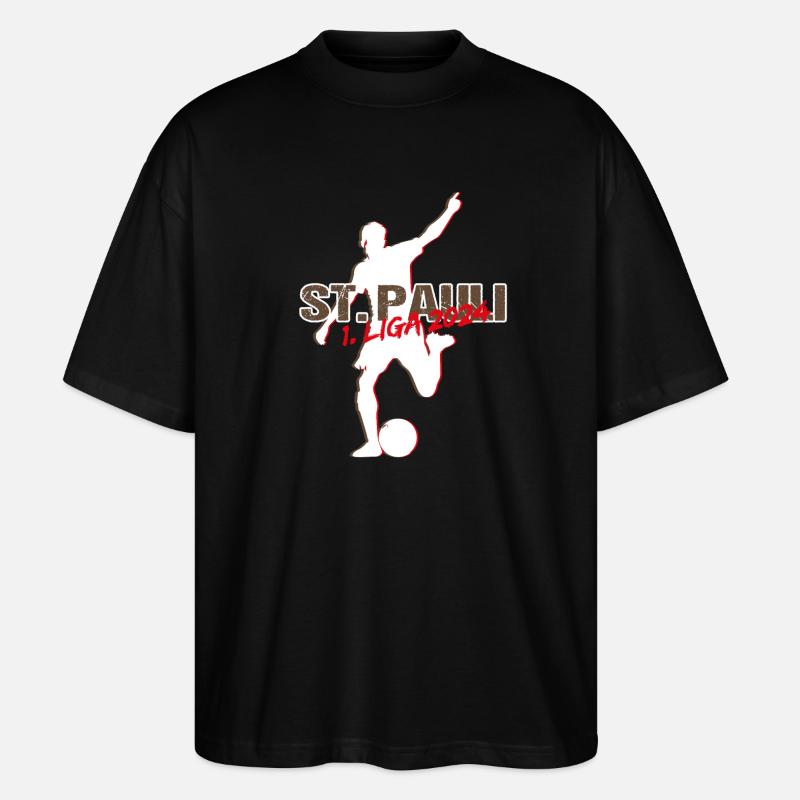 St Pauli Aufsteiger - Stanley/Stella Oversized Unisex Bio T-Shirt Blaster 2.0 - Schwarz
