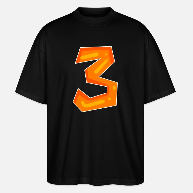 3 orange - Stanley/Stella Oversized Unisex Organic T-shirt Blaster 2.0 - black