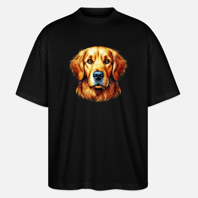 Chien Labrador Golden Retriever - T-shirt bio Blaster 2.0 coupe oversize Stanley/Stella Unisexe - noir