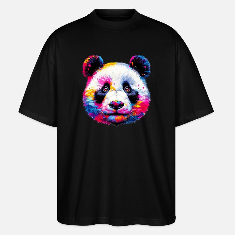 Panda - Stanley/Stella Oversized Unisex Bio T-Shirt Blaster 2.0 - Schwarz