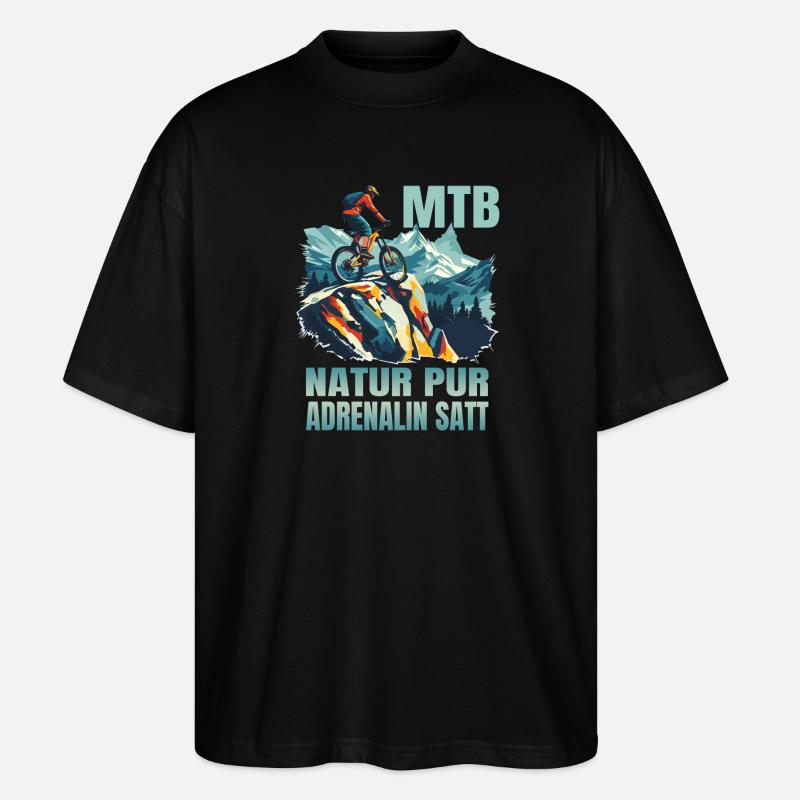 MTB: Natur pur - Adrenalin satt - Stanley/Stella Oversized Unisex Bio T-Shirt Blaster 2.0 - Schwarz