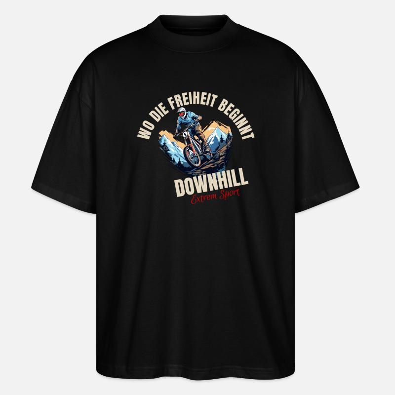Downhill: Wo die Freiheit beginnt - Stanley/Stella Oversized Unisex Bio T-Shirt Blaster 2.0 - Schwarz