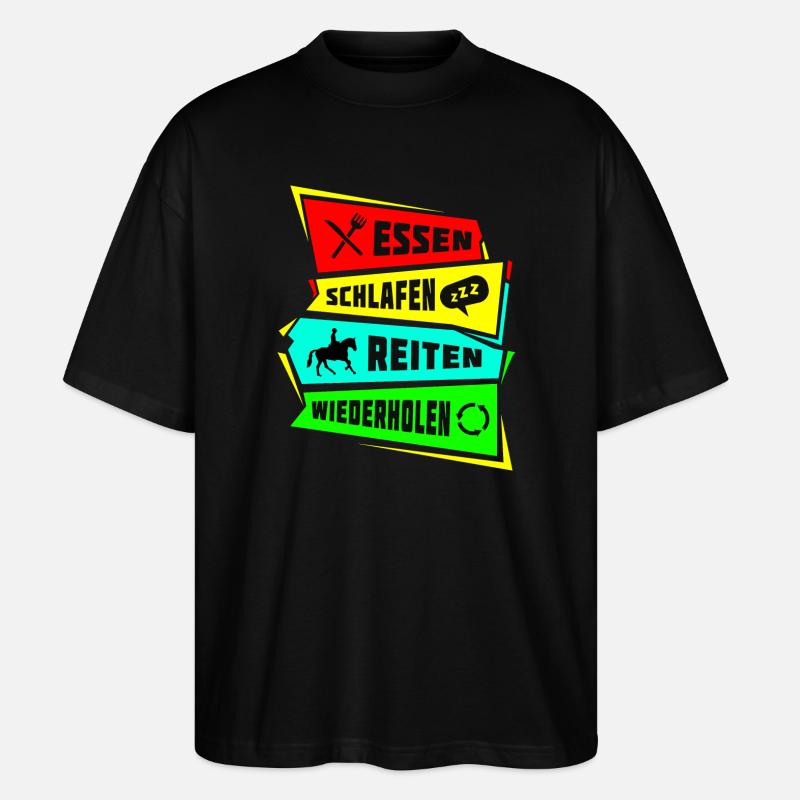 Manger, dormir, rouler, répéter - T-shirt bio Blaster 2.0 coupe oversize Stanley/Stella Unisexe - noir
