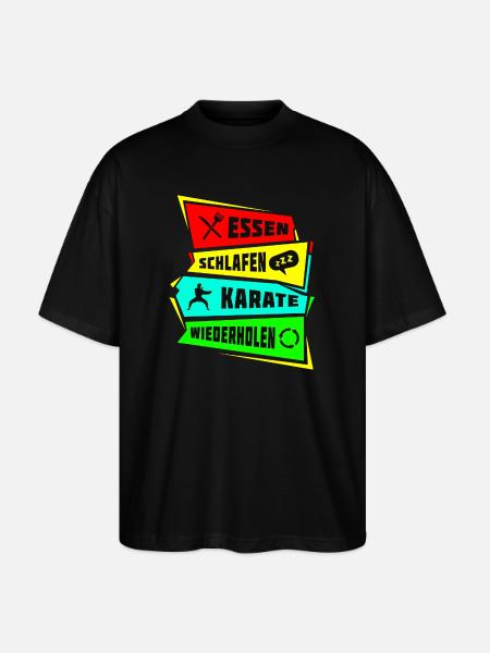 Eat Sleep Repeat Karate - Stanley/Stella Oversized Unisex Organic T-shirt Blaster 2.0 - black
