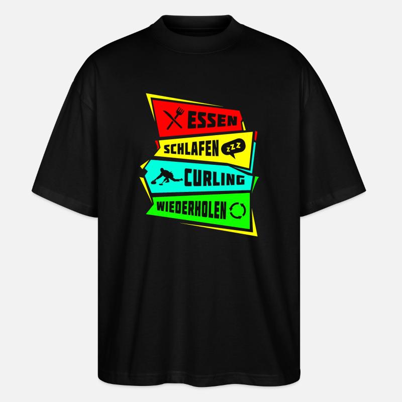 Manger dormir Curling Répéter - T-shirt bio Blaster 2.0 coupe oversize Stanley/Stella Unisexe - noir