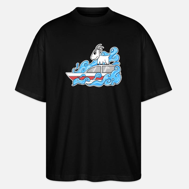 Ziege Boot Lustig Wellen - Stanley/Stella Oversized Unisex Bio T-Shirt Blaster 2.0 - Schwarz