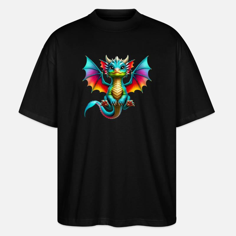 Drache - Stanley/Stella Oversized Unisex Bio T-Shirt Blaster 2.0 - Schwarz