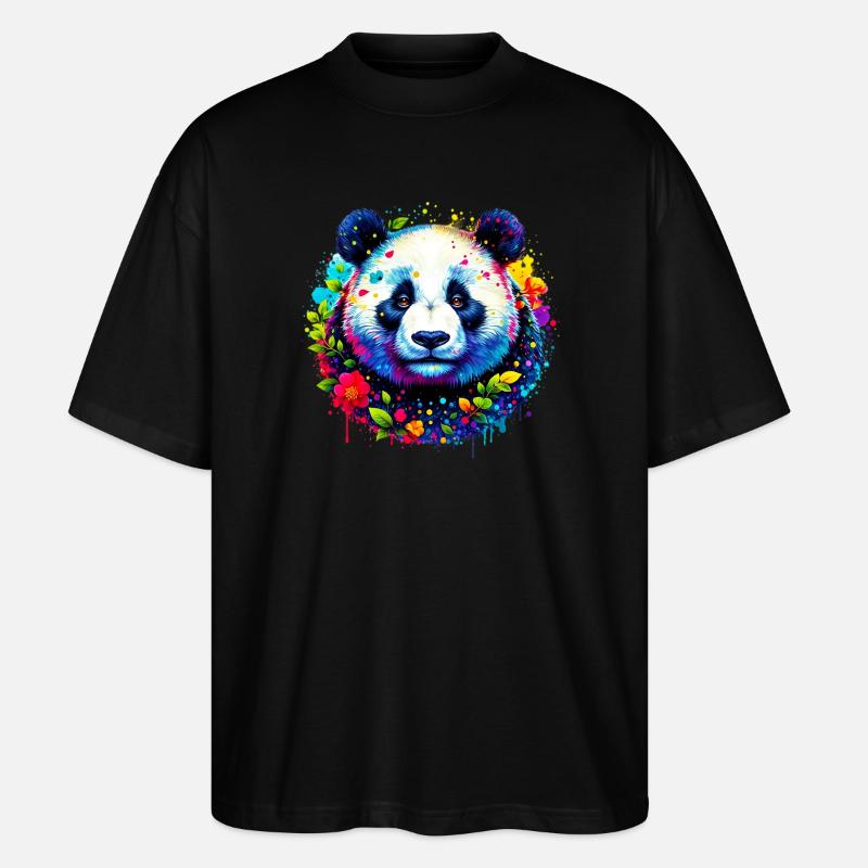 Panda - Stanley/Stella Oversized Unisex Organic T-shirt Blaster 2.0 - black