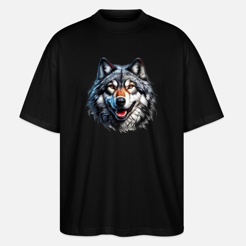Wolf - Stanley/Stella Oversized Unisex Bio T-Shirt Blaster 2.0 - Schwarz