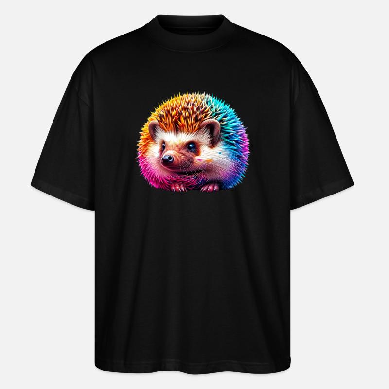 Hedgehog - Stanley/Stella Oversized Unisex Organic T-shirt Blaster 2.0 - black