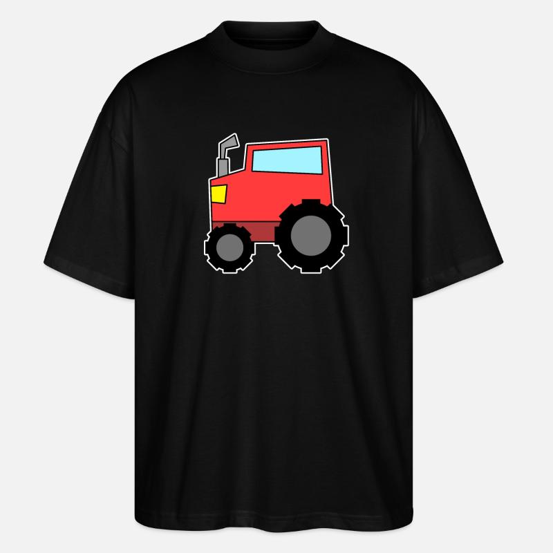 Traktor rot - Stanley/Stella Oversized Unisex Bio T-Shirt Blaster 2.0 - Schwarz