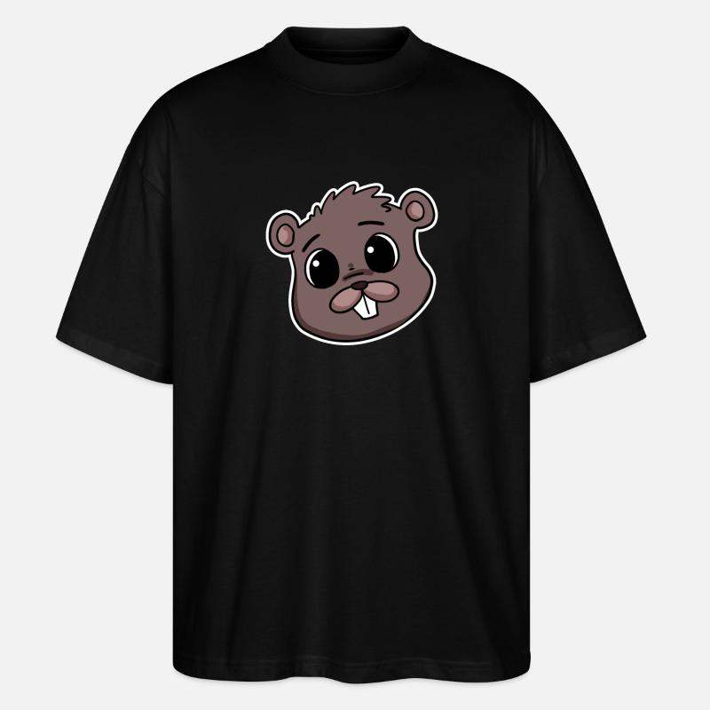 Tête de castor - T-shirt bio Blaster 2.0 coupe oversize Stanley/Stella Unisexe - noir