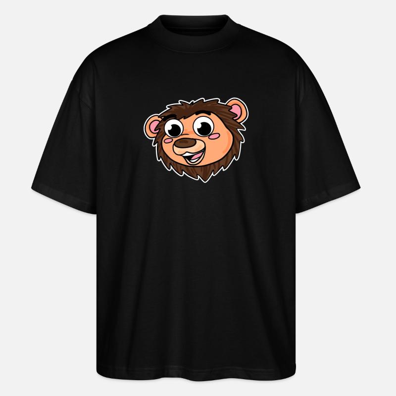 Animal à tête de lion - T-shirt bio Blaster 2.0 coupe oversize Stanley/Stella Unisexe - noir