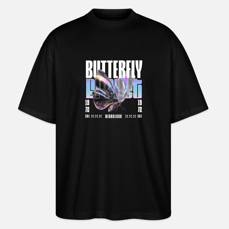 Butterfly Effect Holo - Stanley/Stella Oversized Unisex Bio T-Shirt Blaster 2.0 - Schwarz