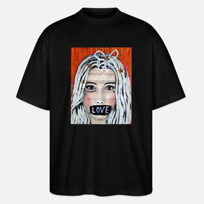 Spread LOVE - Stanley/Stella Oversized Unisex Bio T-Shirt Blaster 2.0 - Schwarz