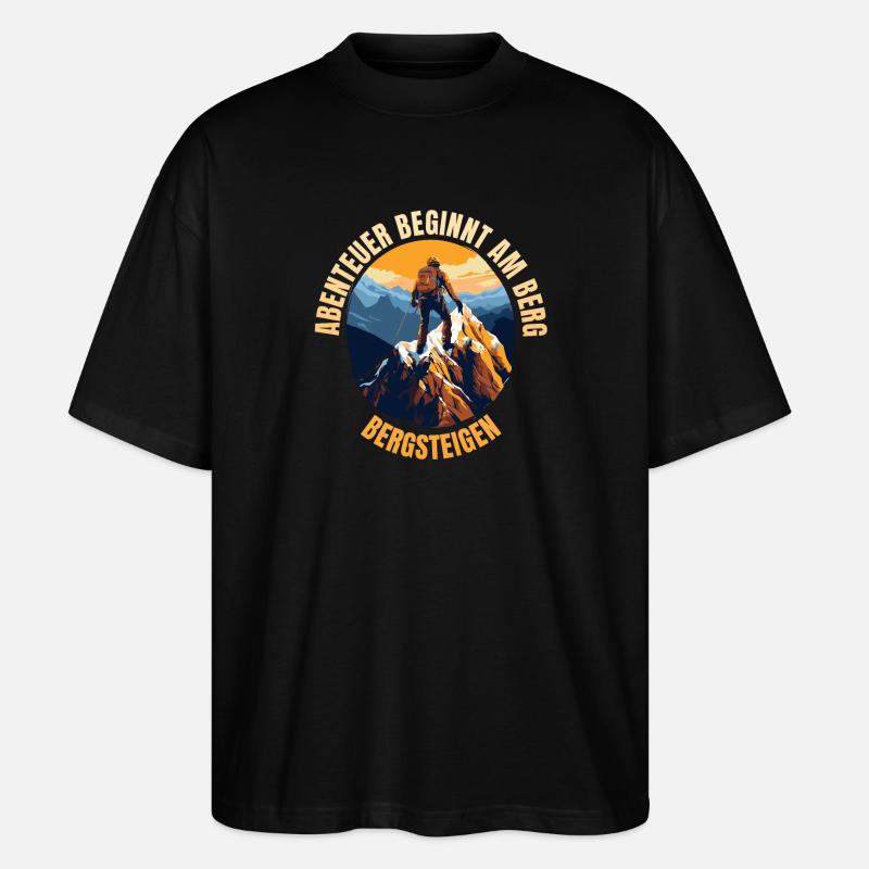 Abenteuer beginnt am Berg - Stanley/Stella Oversized Unisex Bio T-Shirt Blaster 2.0 - Schwarz