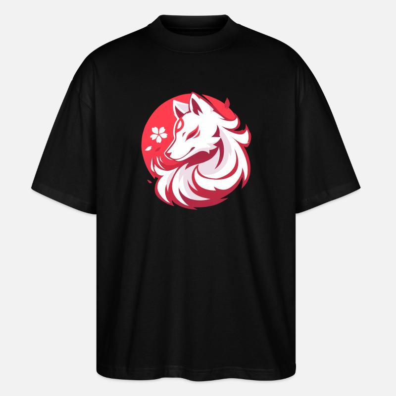 Weißfuchs nach asiatischer Art - Stanley/Stella Oversized Unisex Bio T-Shirt Blaster 2.0 - Schwarz