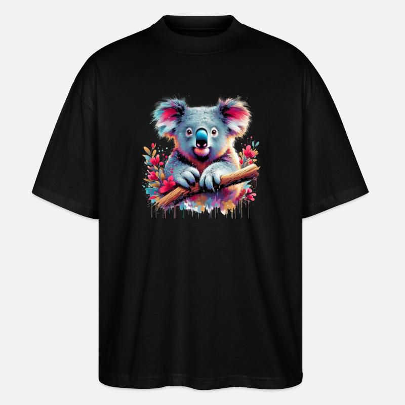 Koala - Stanley/Stella Oversized Unisex Bio T-Shirt Blaster 2.0 - Schwarz
