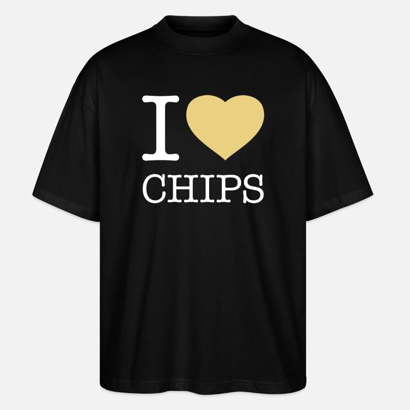 I LOVE CHIPS - Stanley/Stella Oversized Unisex Bio T-Shirt Blaster 2.0 - Schwarz