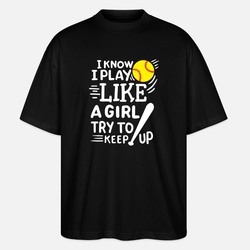 Softball Softball-Spieler - Stanley/Stella Oversized Unisex Bio T-Shirt Blaster 2.0 - Schwarz