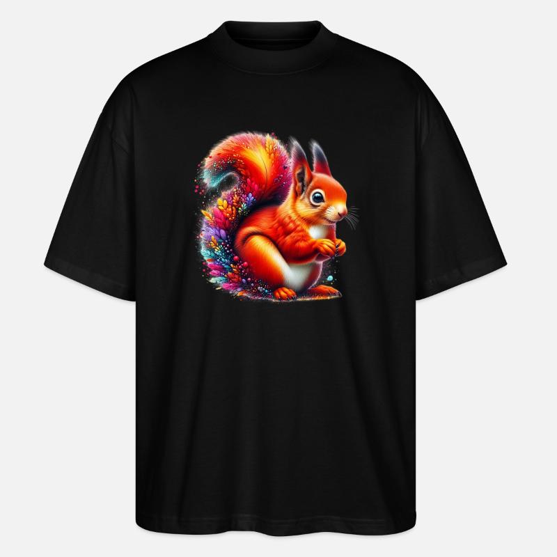 Squirrel - Stanley/Stella Oversized Unisex Organic T-shirt Blaster 2.0 - black