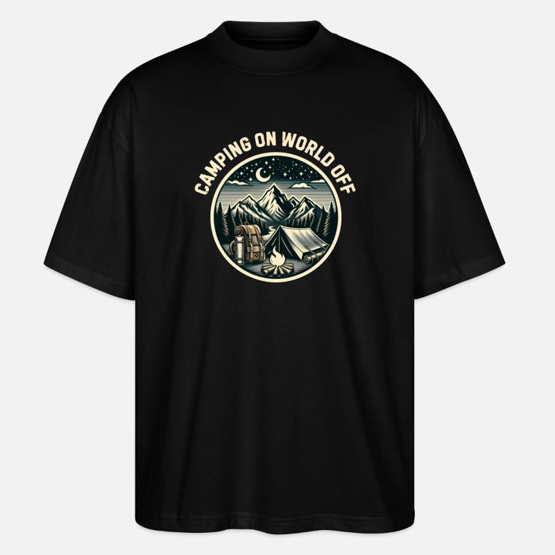 Camping on world off - Stanley/Stella Oversized Unisex Organic T-shirt Blaster 2.0 - black