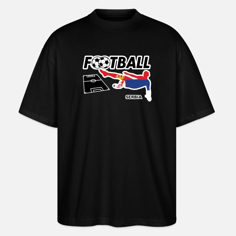 Fußball Fieber Serbien - Stanley/Stella Oversized Unisex Bio T-Shirt Blaster 2.0 - Schwarz